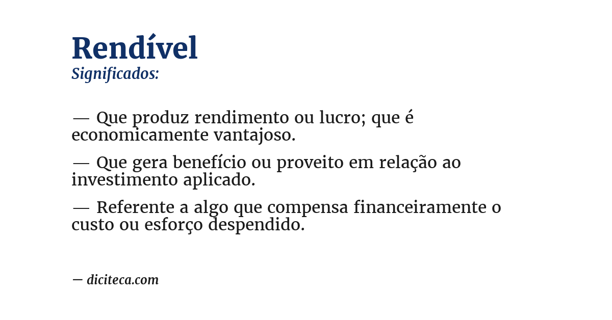 Significado de rendível