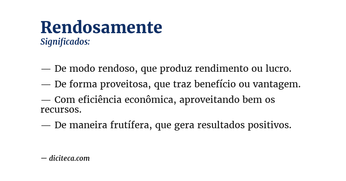 Significado de rendosamente