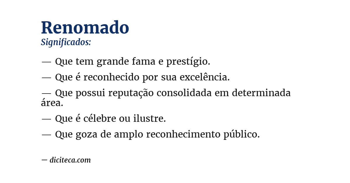 Significado de renomado