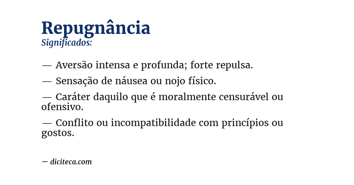Significado de repugnância