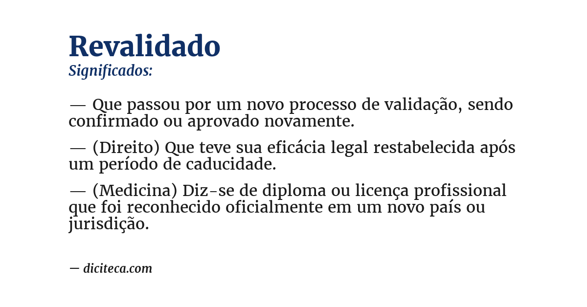 Significado de revalidado