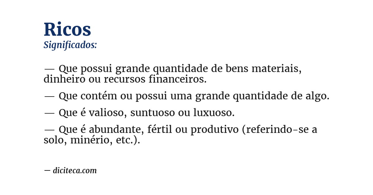 Significado de ricos