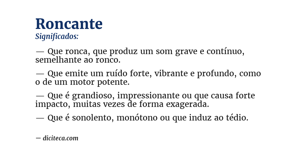 Significado de roncante