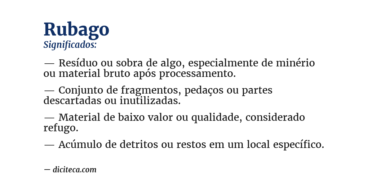 Significado de rubago