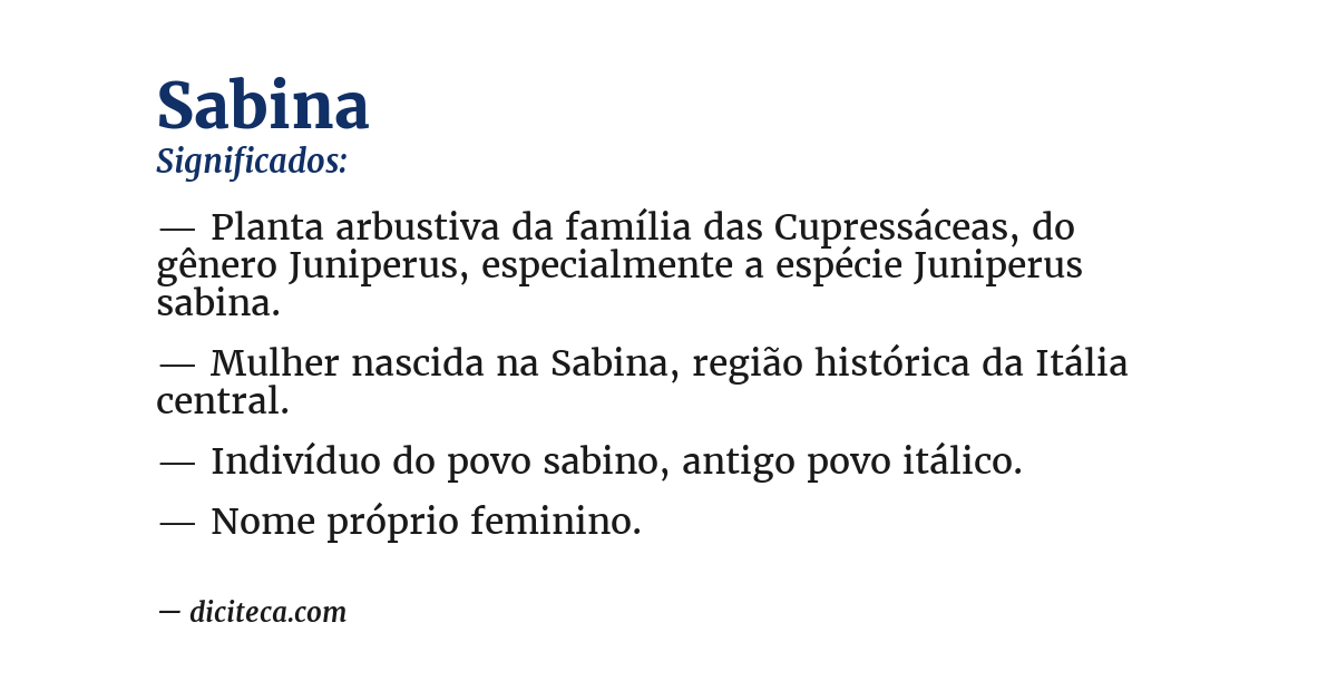 Significado de sabina