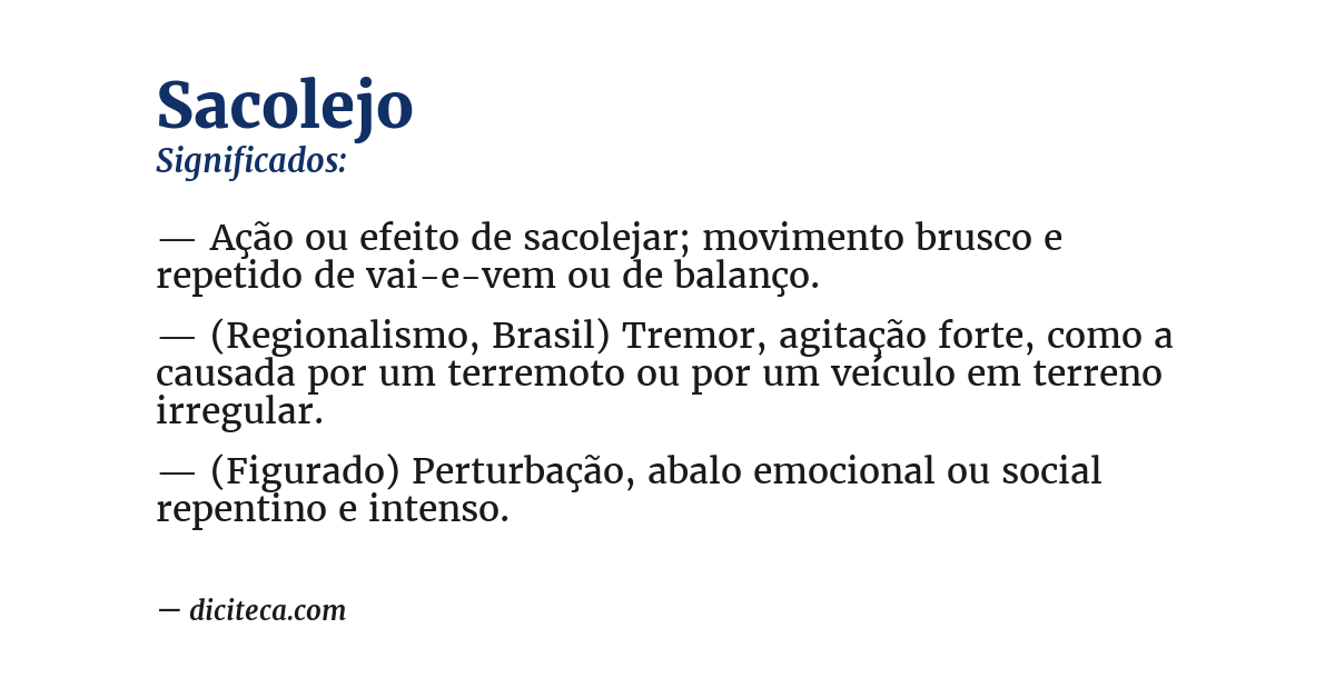Significado de sacolejo