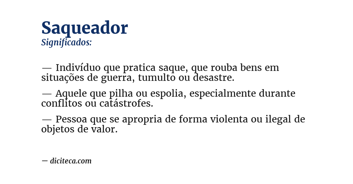Significado de saqueador