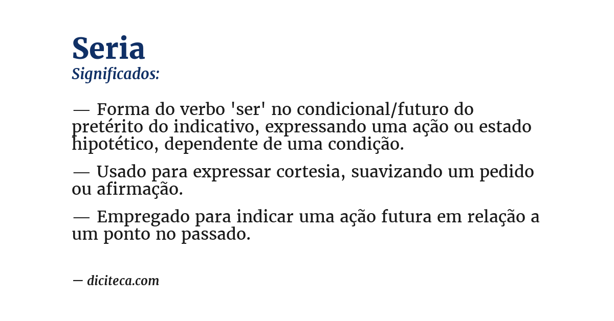 Significado de seria