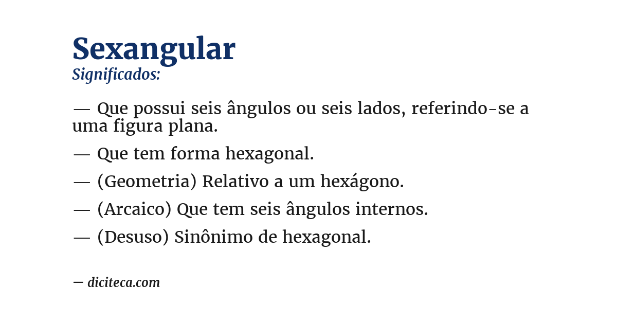 Significado de sexangular