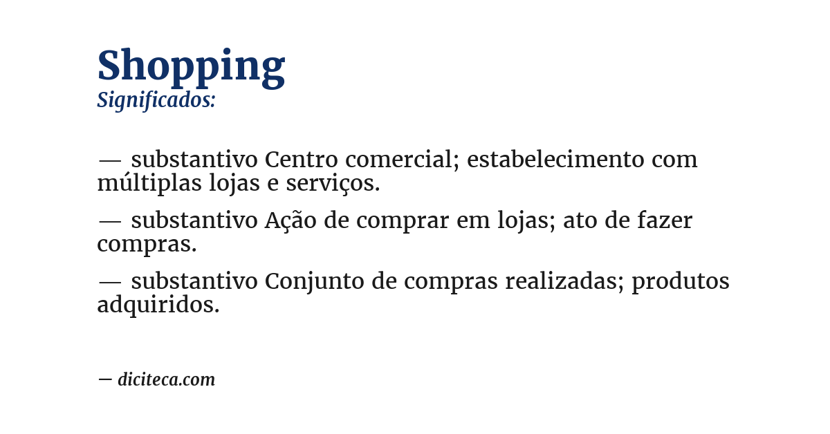 Significado de shopping