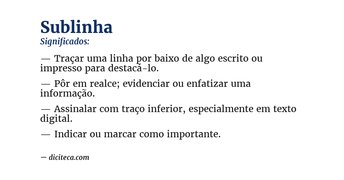 Significado de sublinha