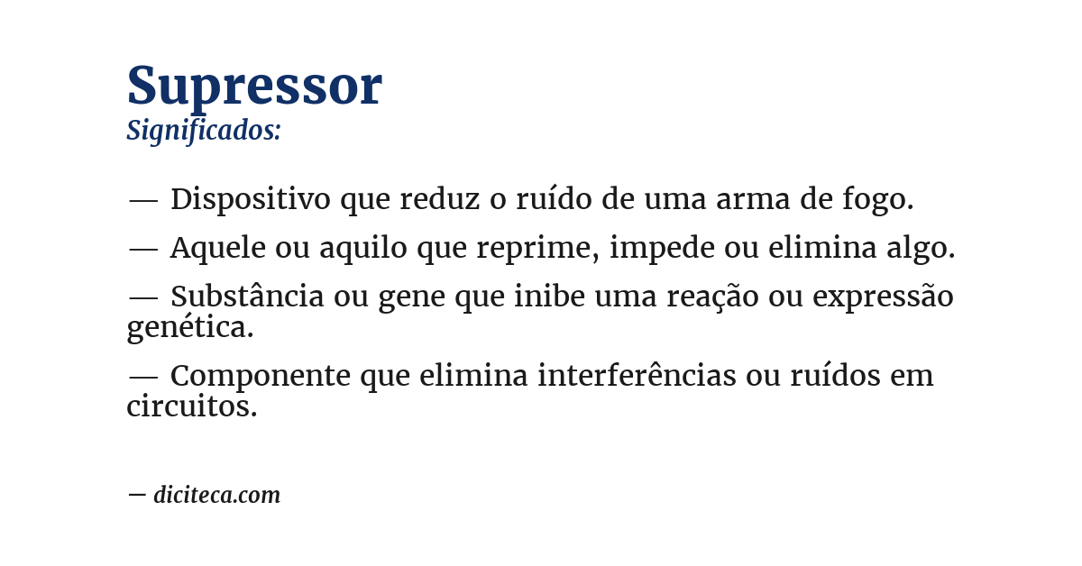 Significado de supressor