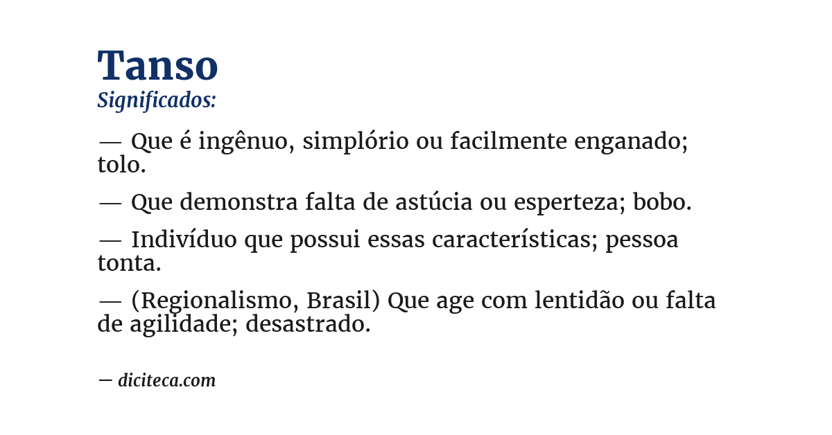 Significado de tanso