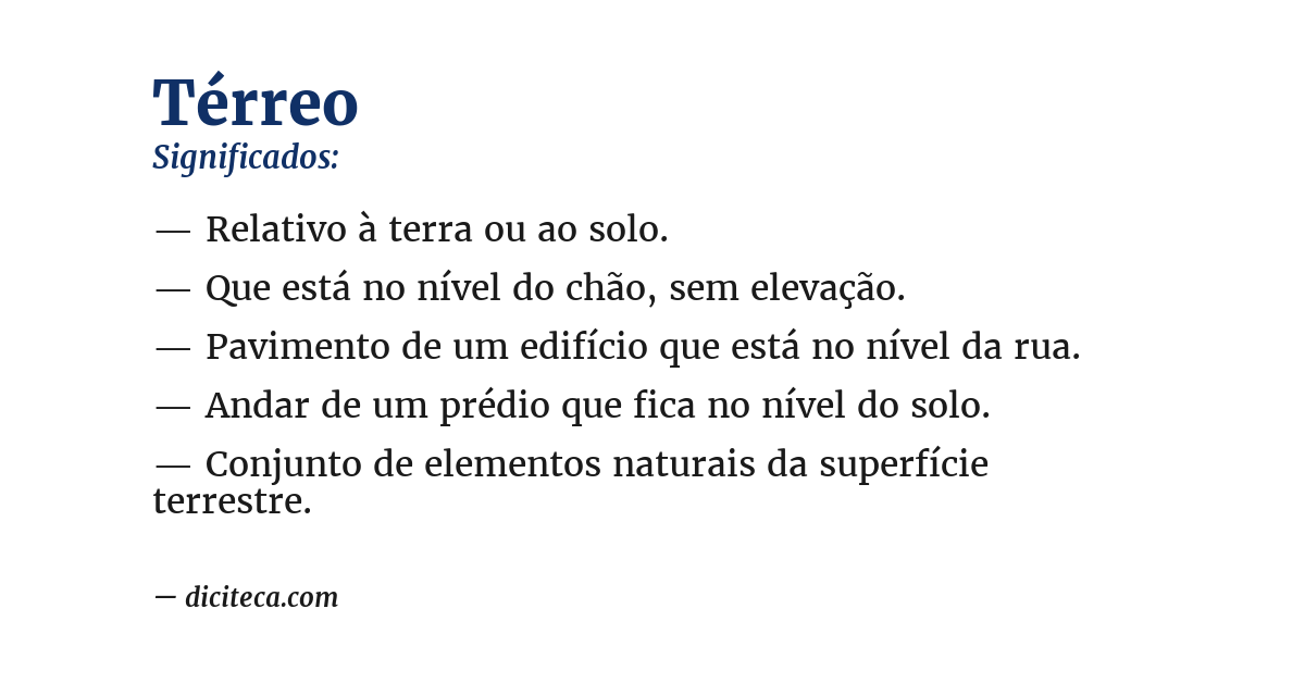 Significado de térreo