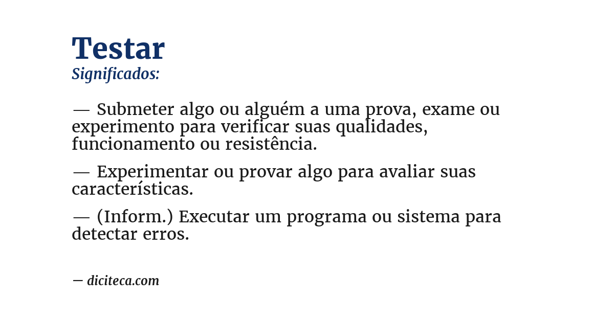 Significado de testar