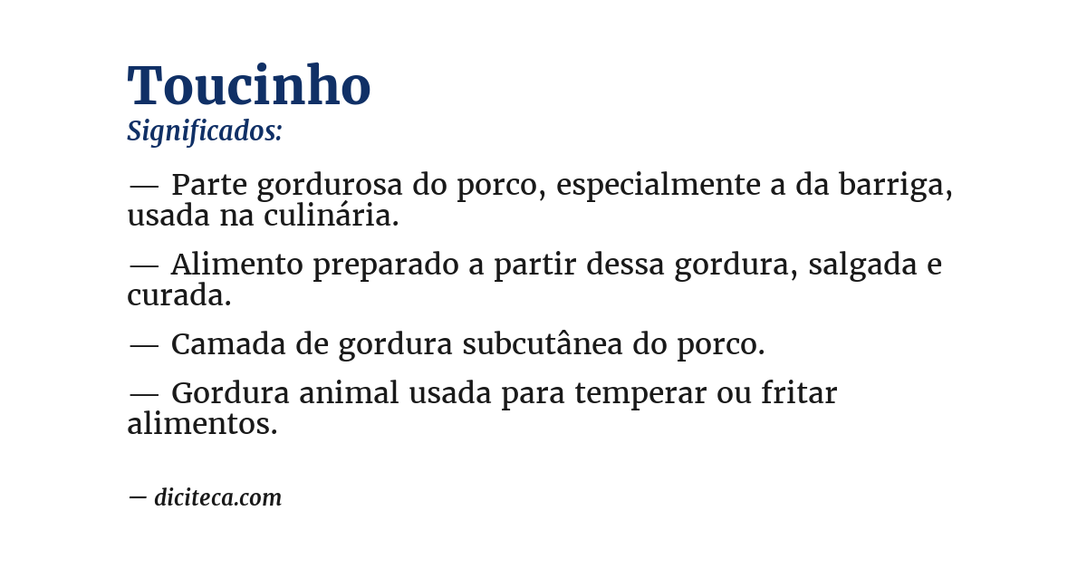 Significado de toucinho