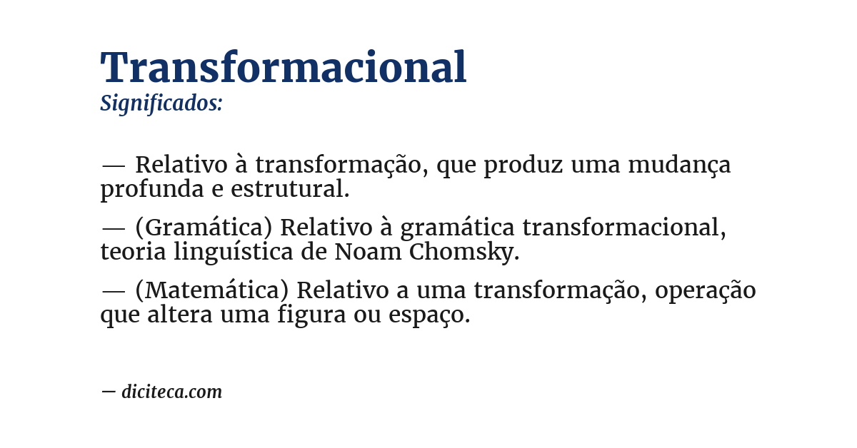 Significado de transformacional
