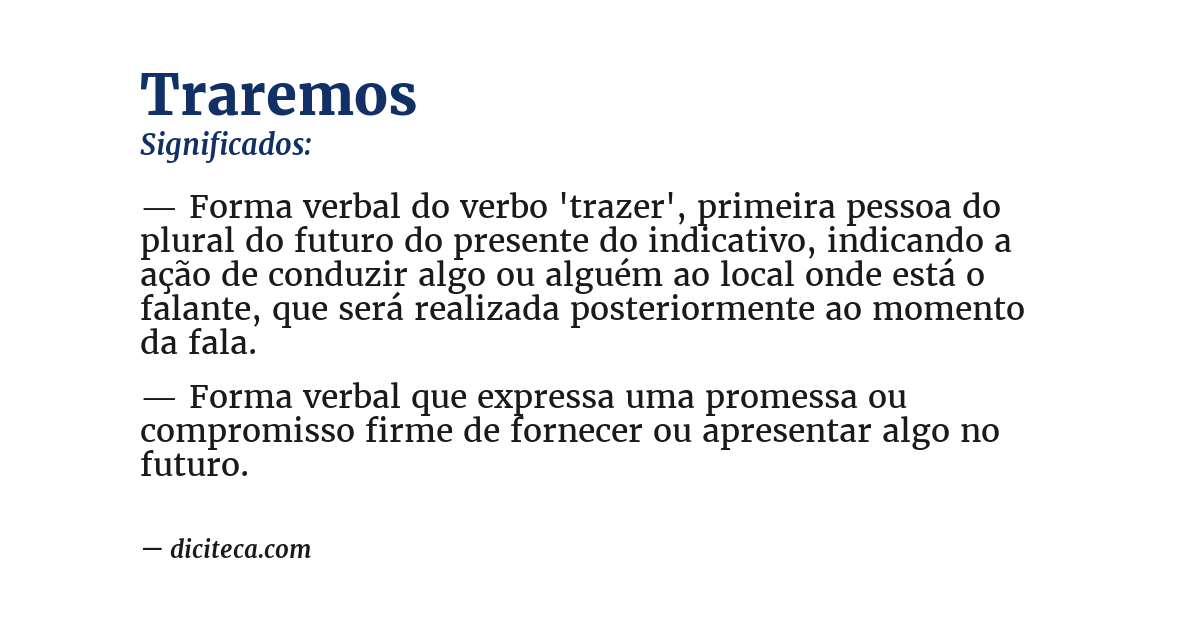 Significado de traremos