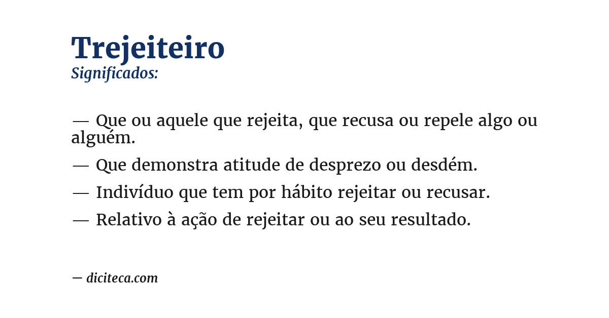 Significado de trejeiteiro
