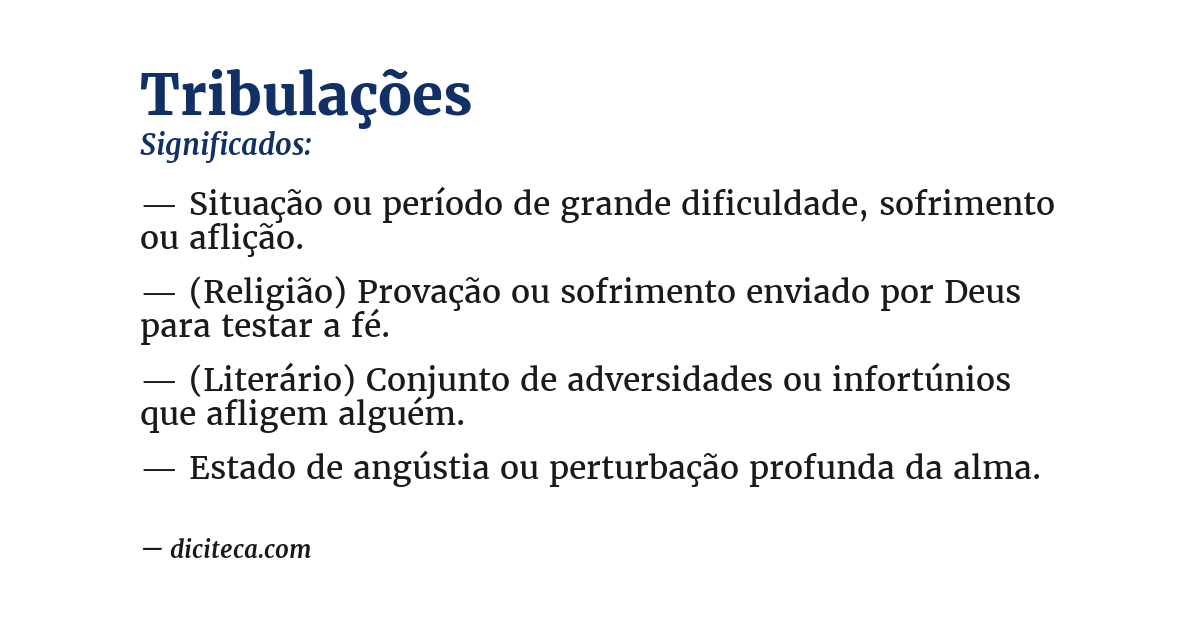 Significado de tribulações