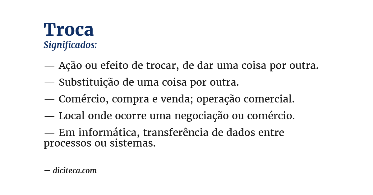 Significado de troca