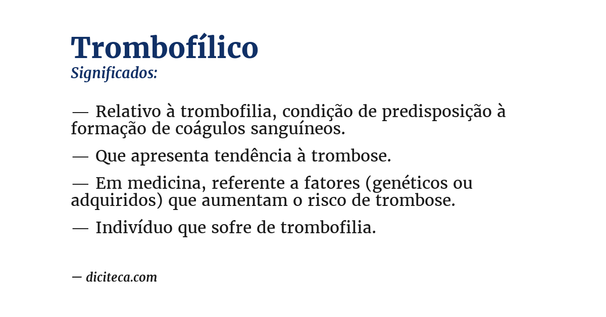 Significado de trombofílico
