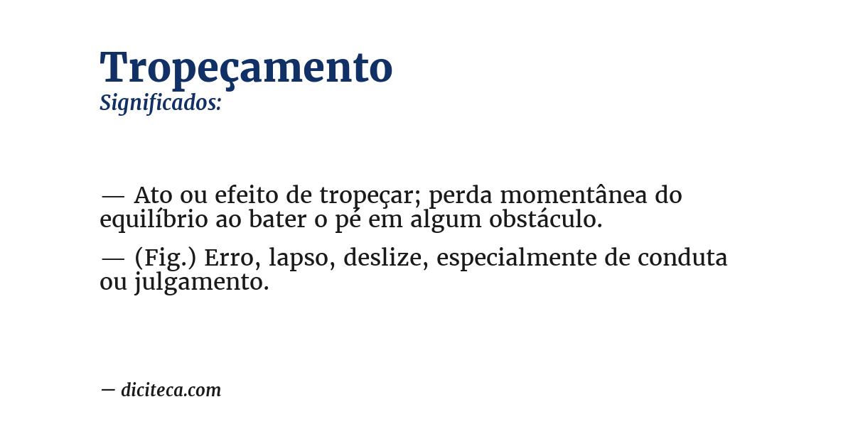 Significado de tropeçamento