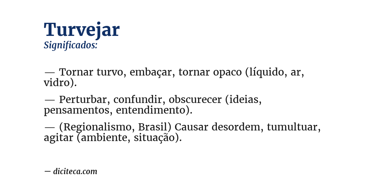 Significado de turvejar