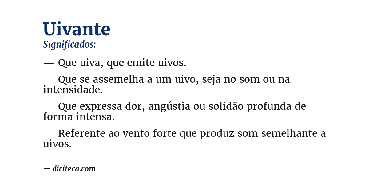Significado de uivante