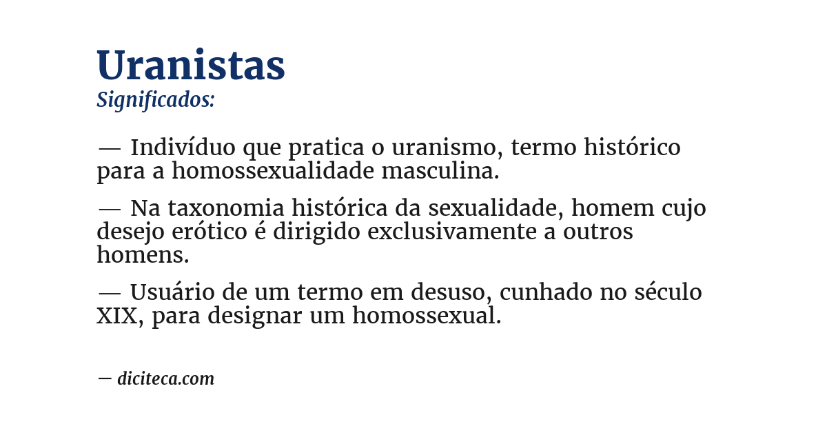 Significado de uranistas
