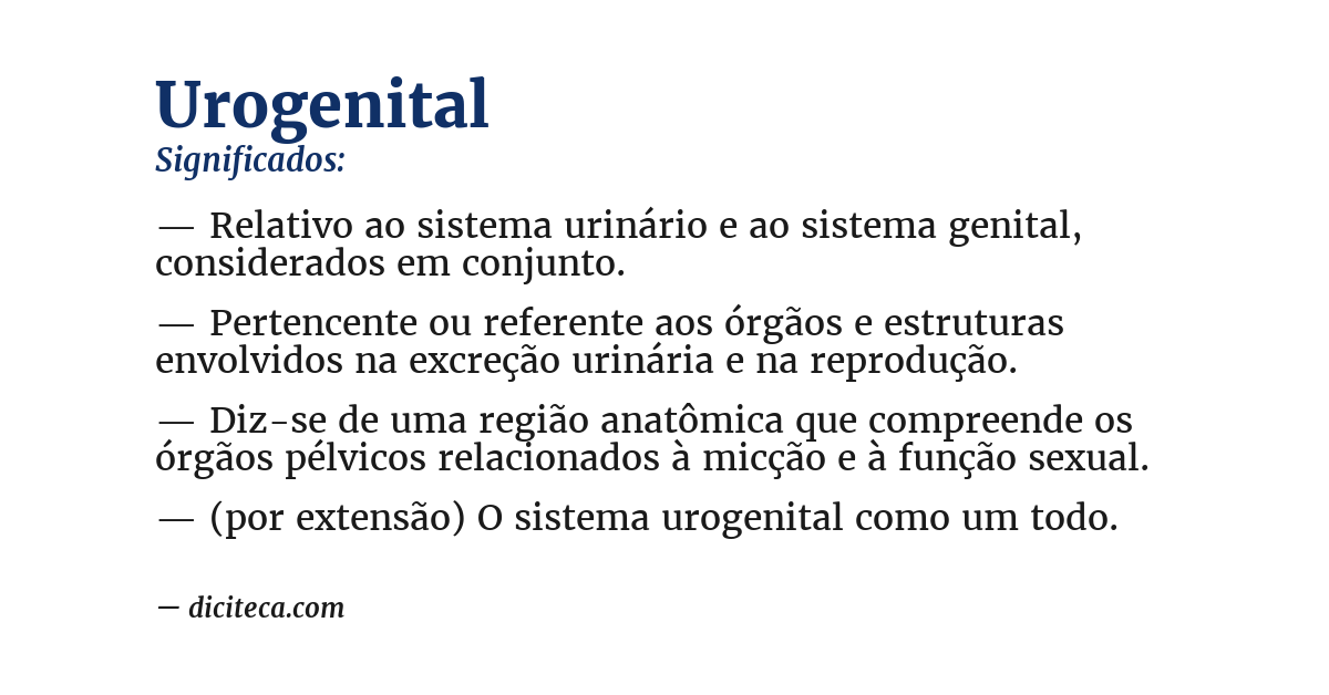 Significado de urogenital