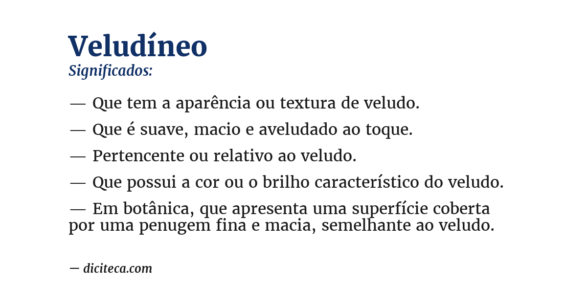 Significado de veludíneo
