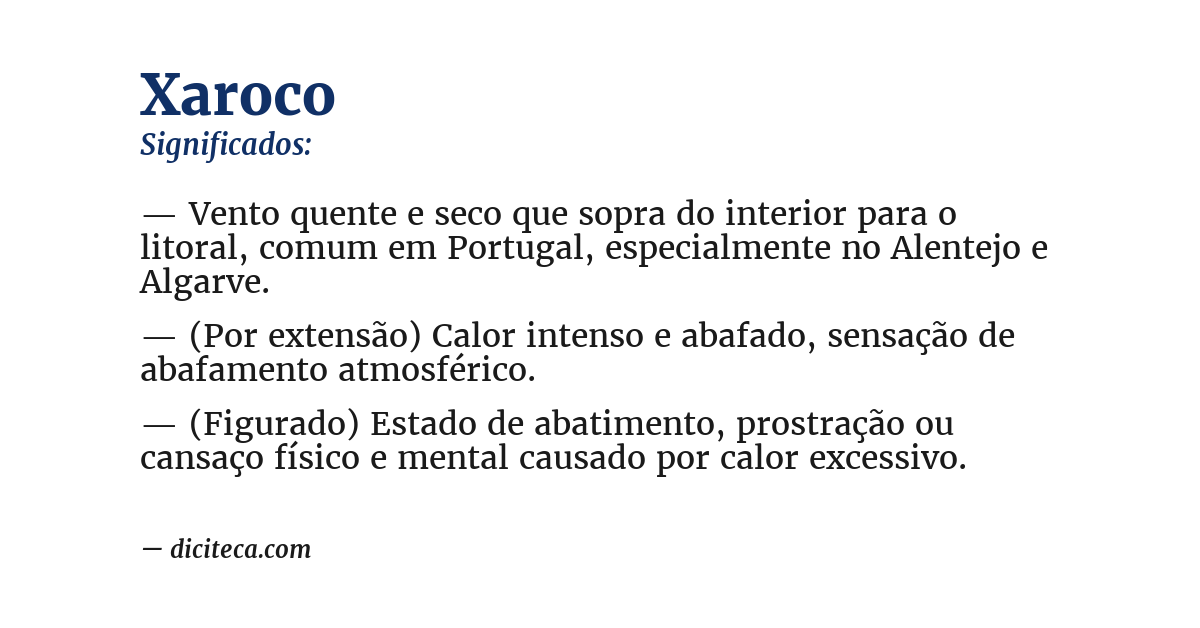 Significado de xaroco