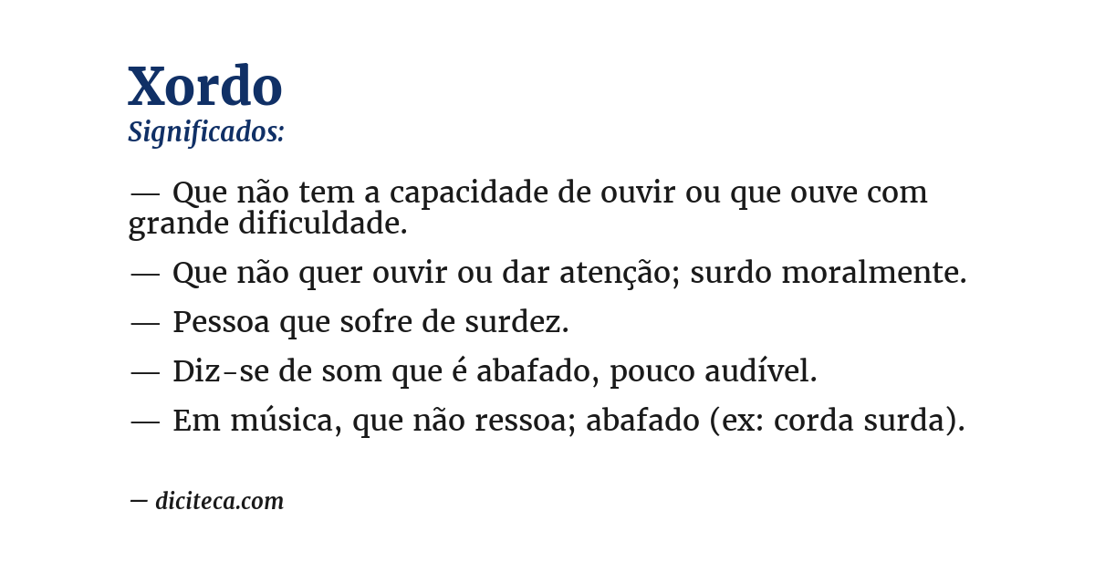 Significado de xordo