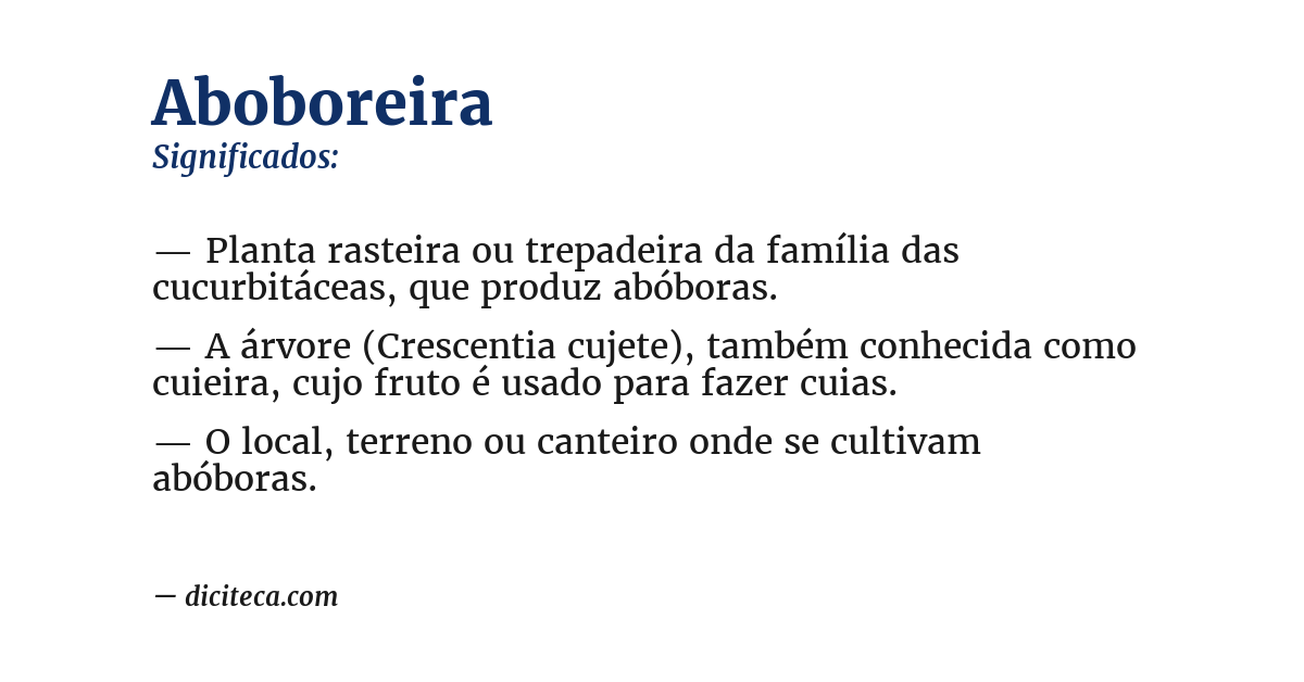 Significado de aboboreira
