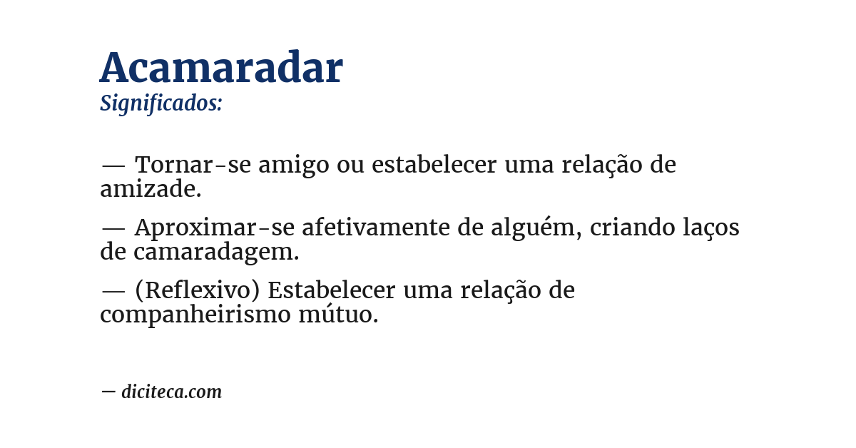 Significado de acamaradar