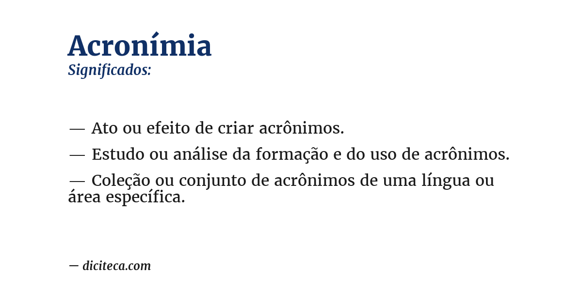 Significado de acronímia