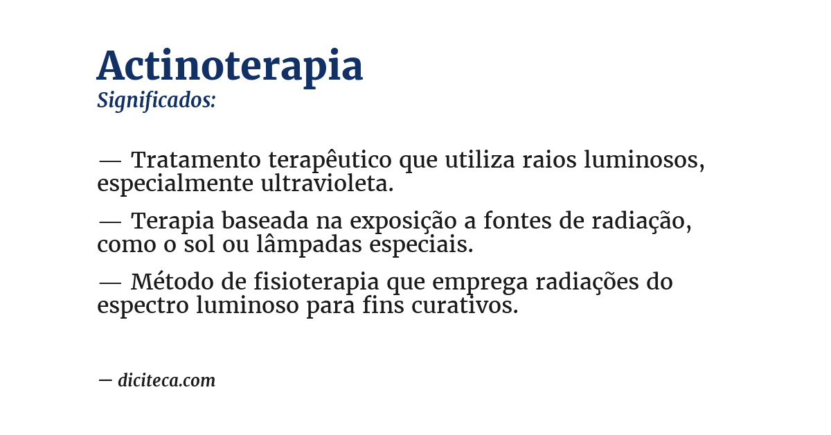 Significado de actinoterapia