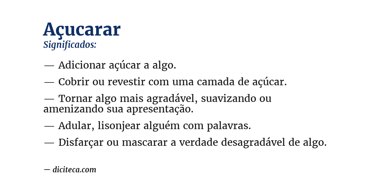 Significado de açucarar