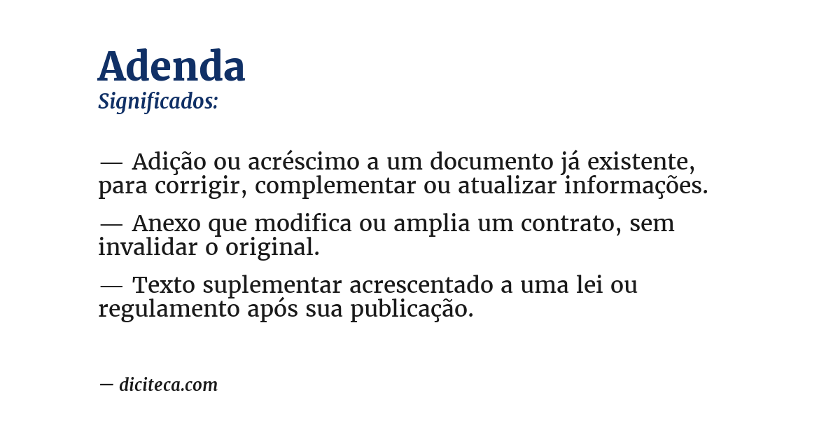 Significado de adenda