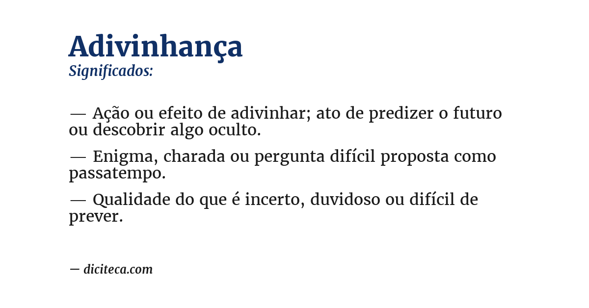 Significado de adivinhança