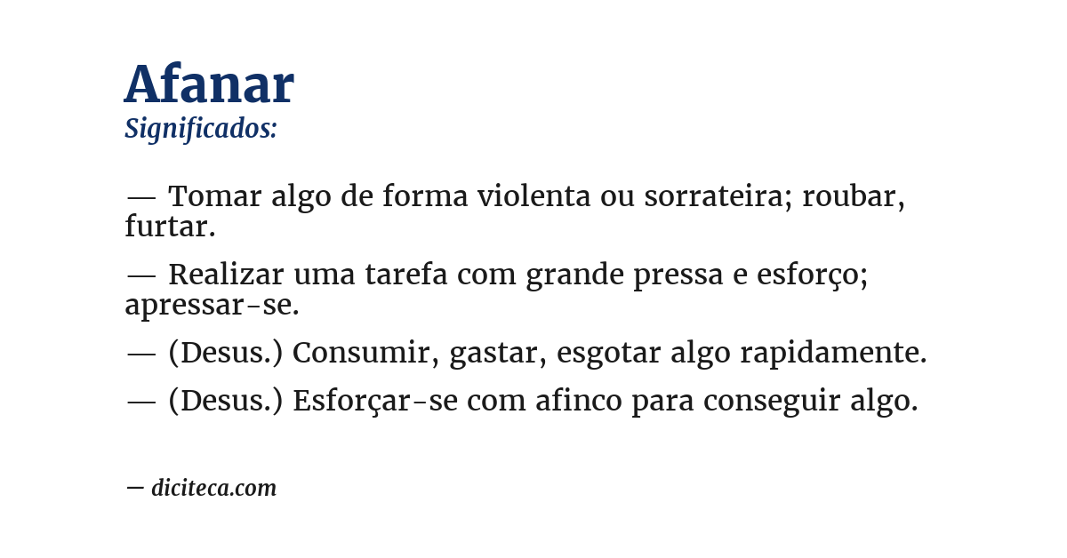 Significado de afanar