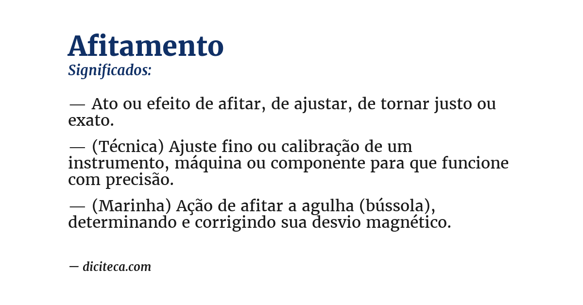 Significado de afitamento