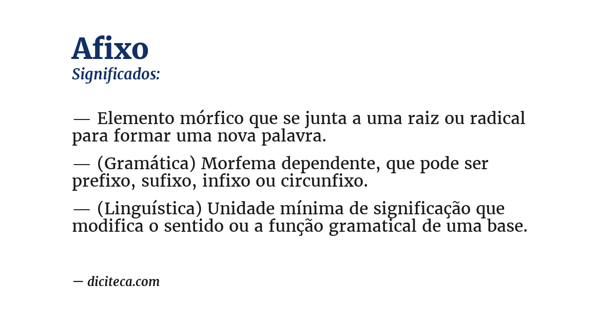 Significado de afixo