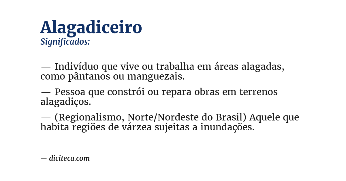 Significado de alagadiceiro