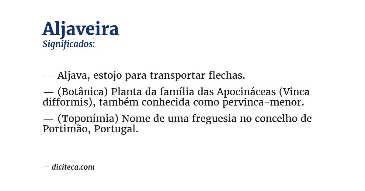Significado de aljaveira
