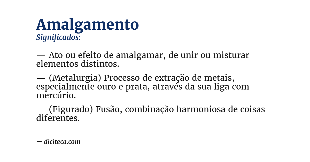 Significado de amalgamento