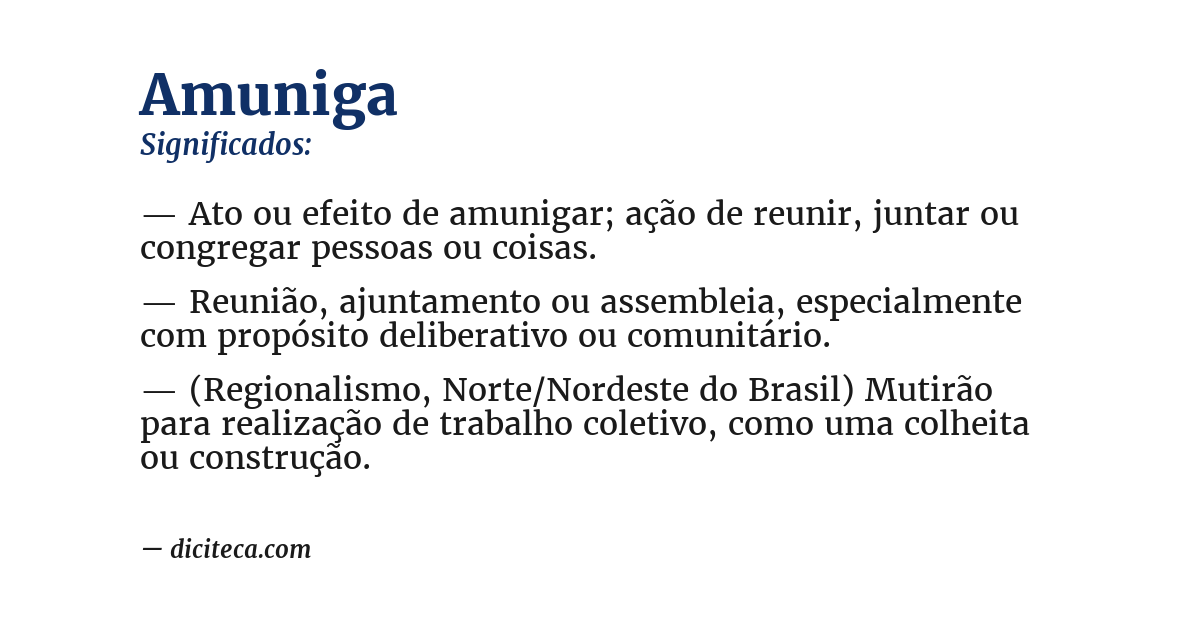 Significado de amuniga