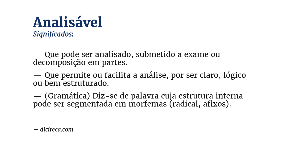Significado de analisável