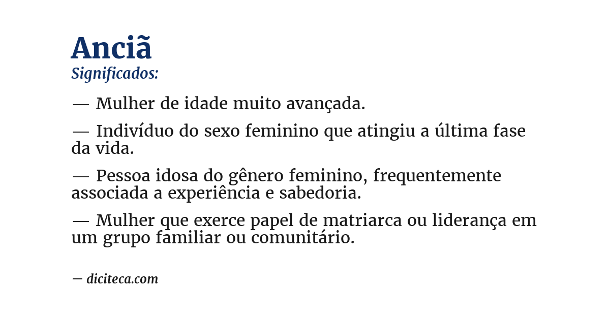 Significado de anciã